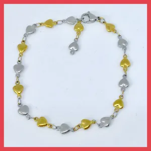 Stainless Steel Multi Colour Heart Bracelet
