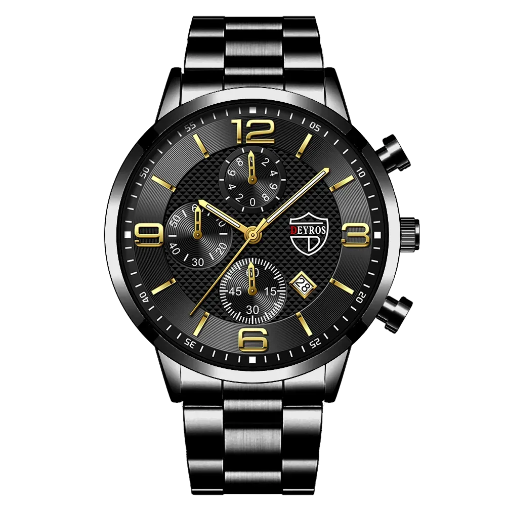 Stainless Steel Sports Calendar Watch
