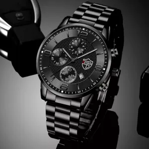Stainless Steel Sports Calendar Watch