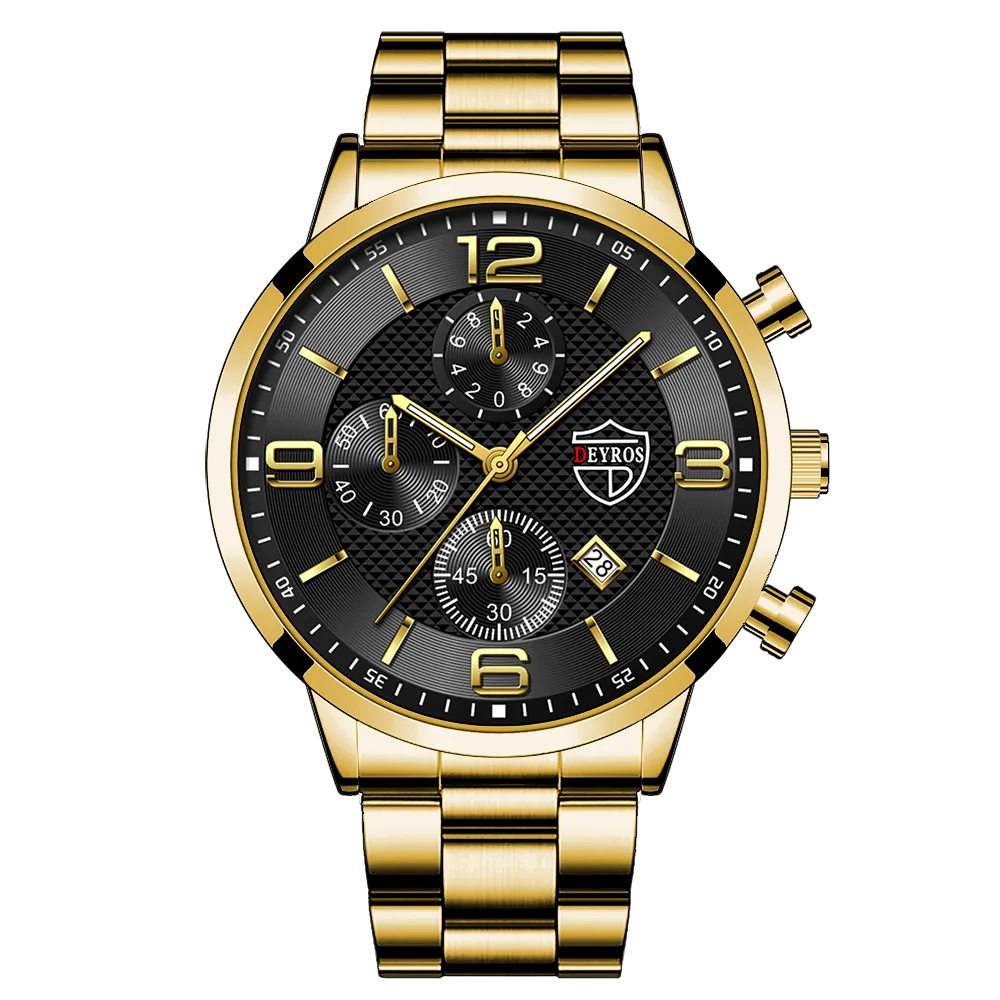 Stainless Steel Sports Calendar Watch