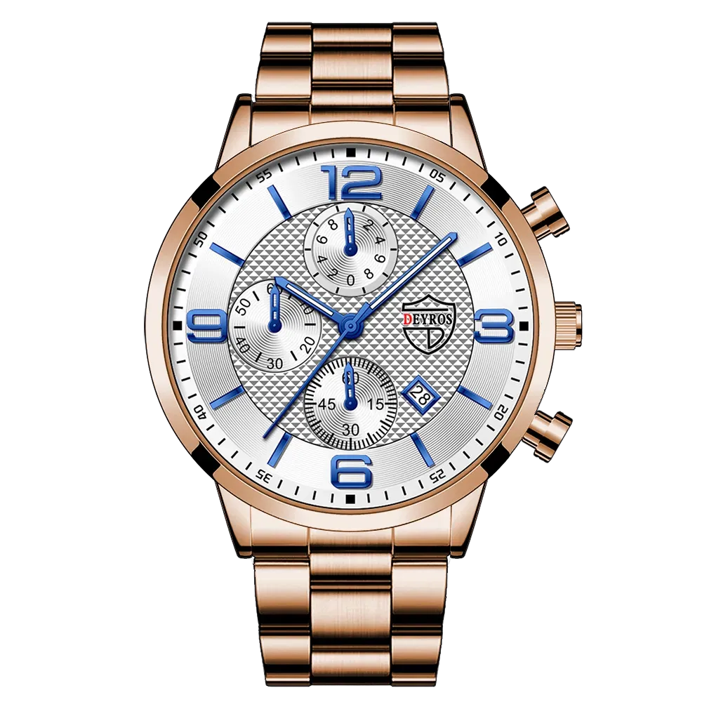 Stainless Steel Sports Calendar Watch