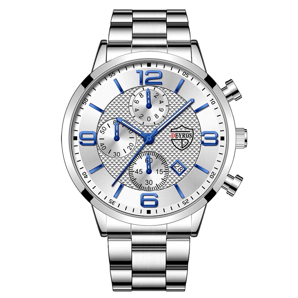 Stainless Steel Sports Calendar Watch