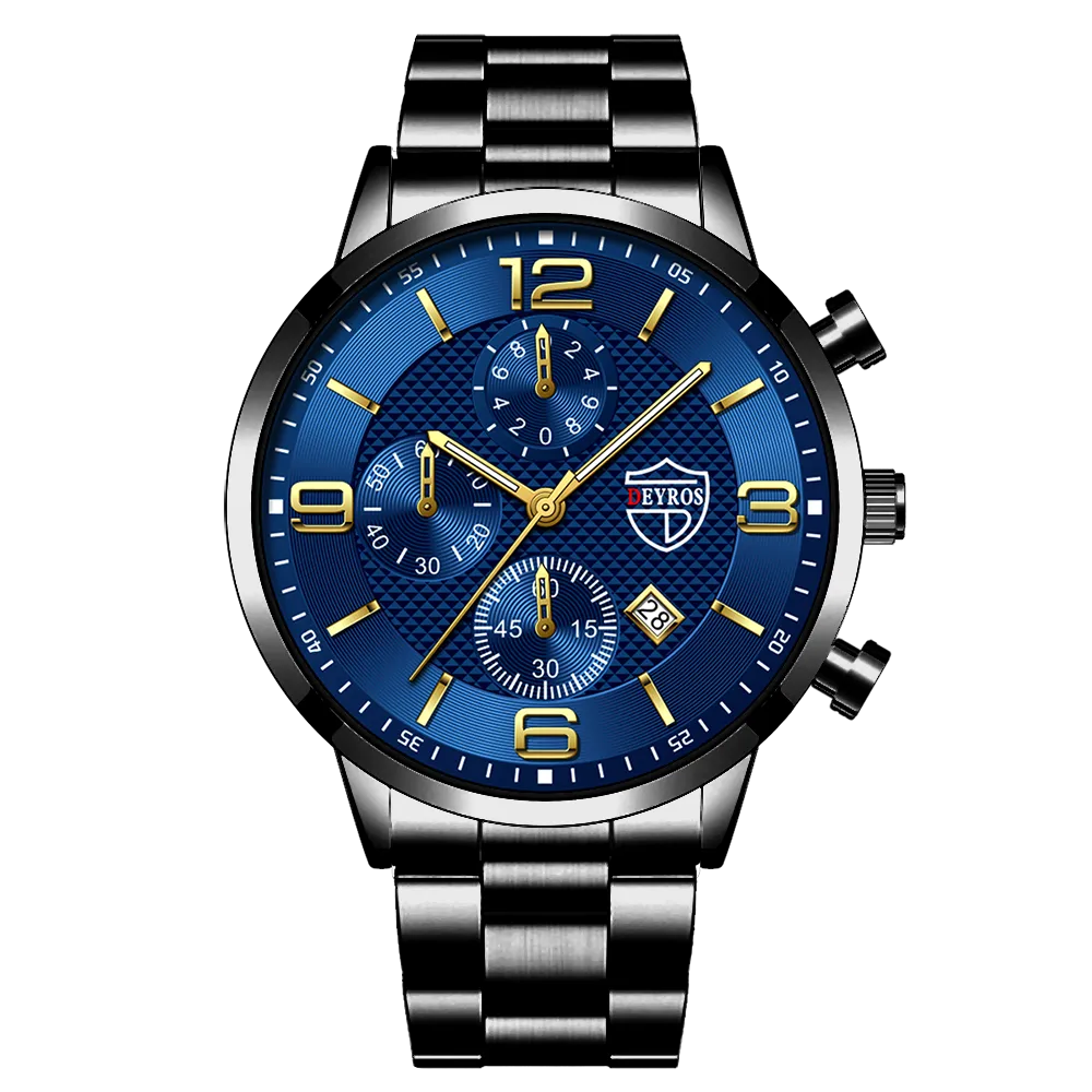 Stainless Steel Sports Calendar Watch