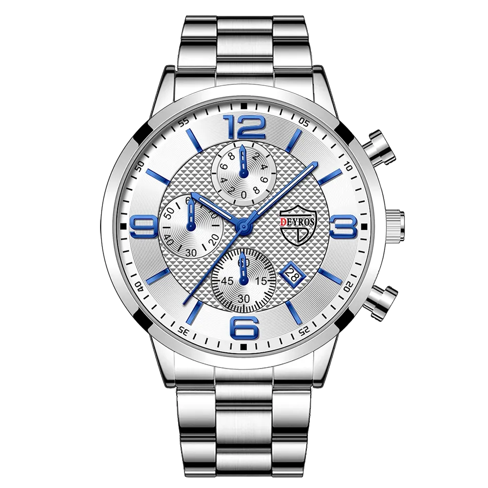 Stainless Steel Sports Calendar Watch