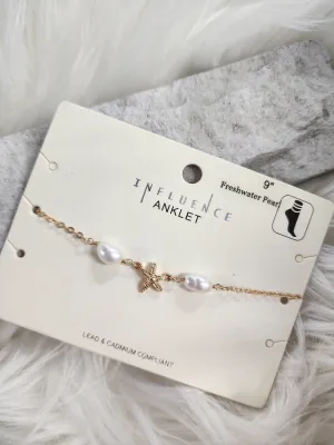 Starfish and Pearl Anklet *