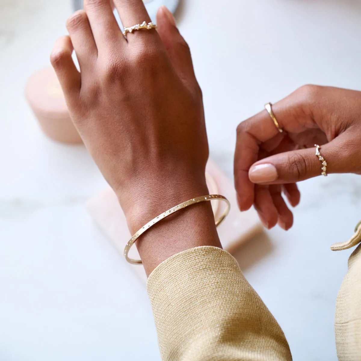 Stars in the Sky Bangle - 14k Gold