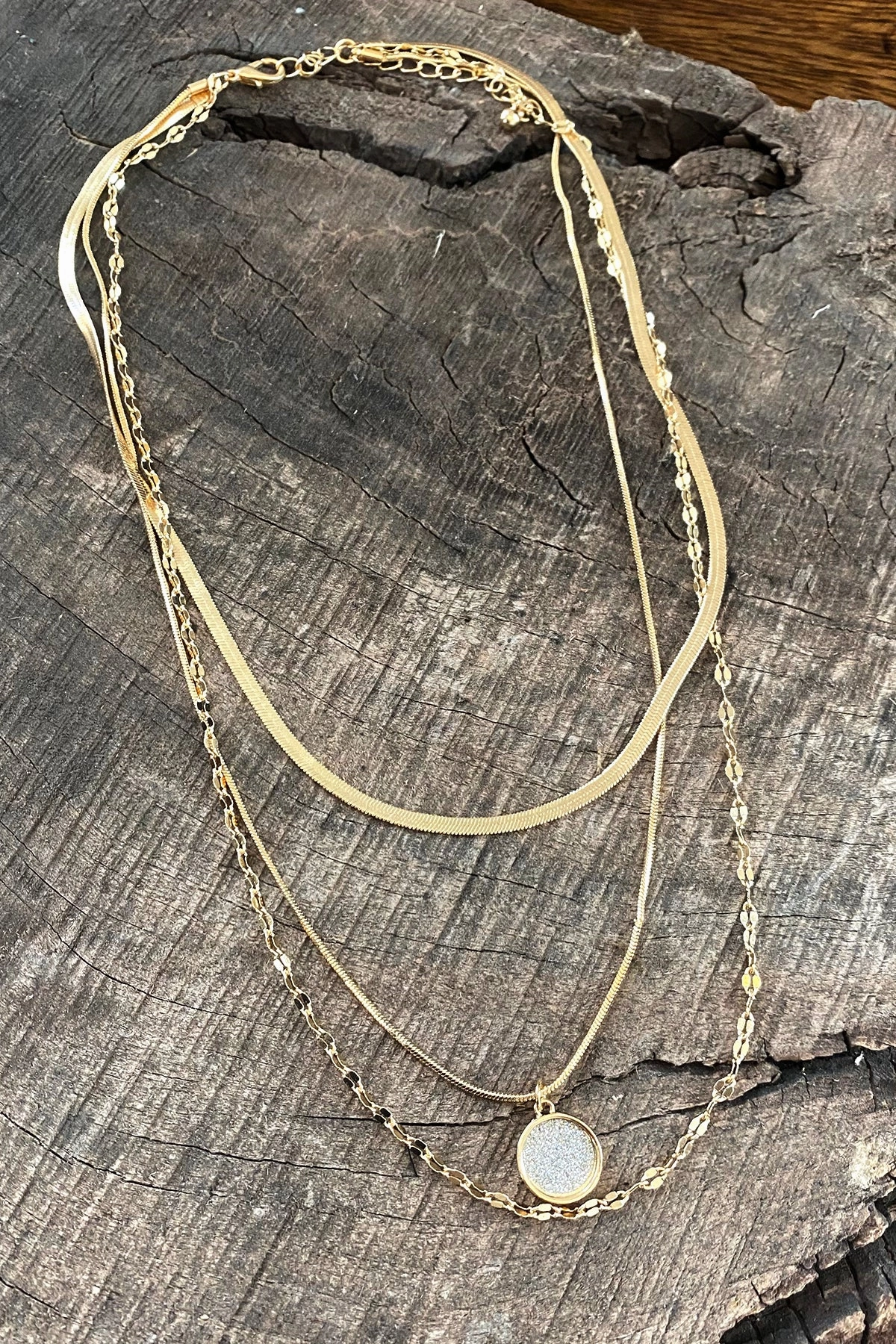 Layered gold tone short necklace set Exclusive Present Urban Style