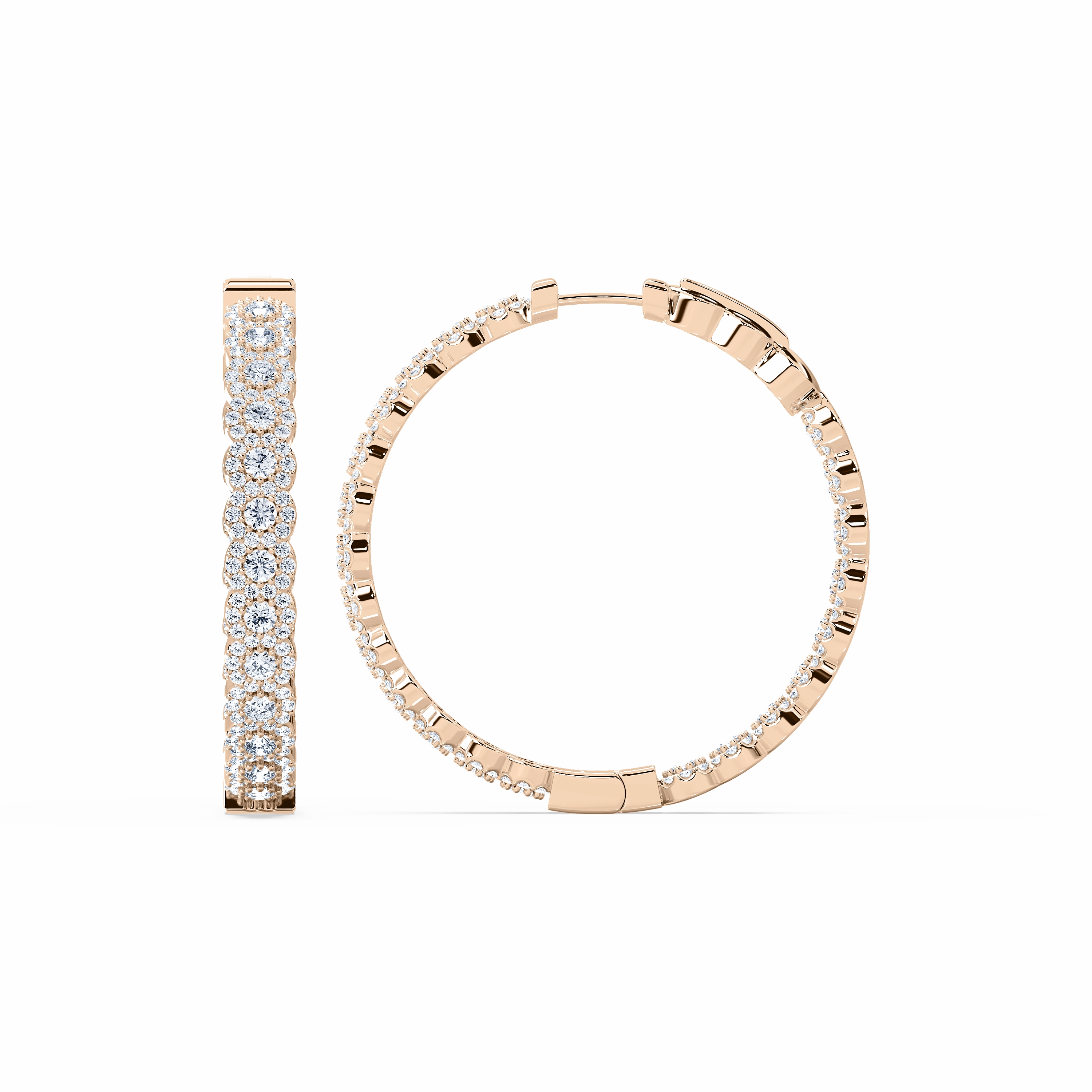 5 ? ctw Round Lab Grown Diamond Scalloped Edge Hoop Earrings Vintage-Inspired Jewelry Daytime Ornament