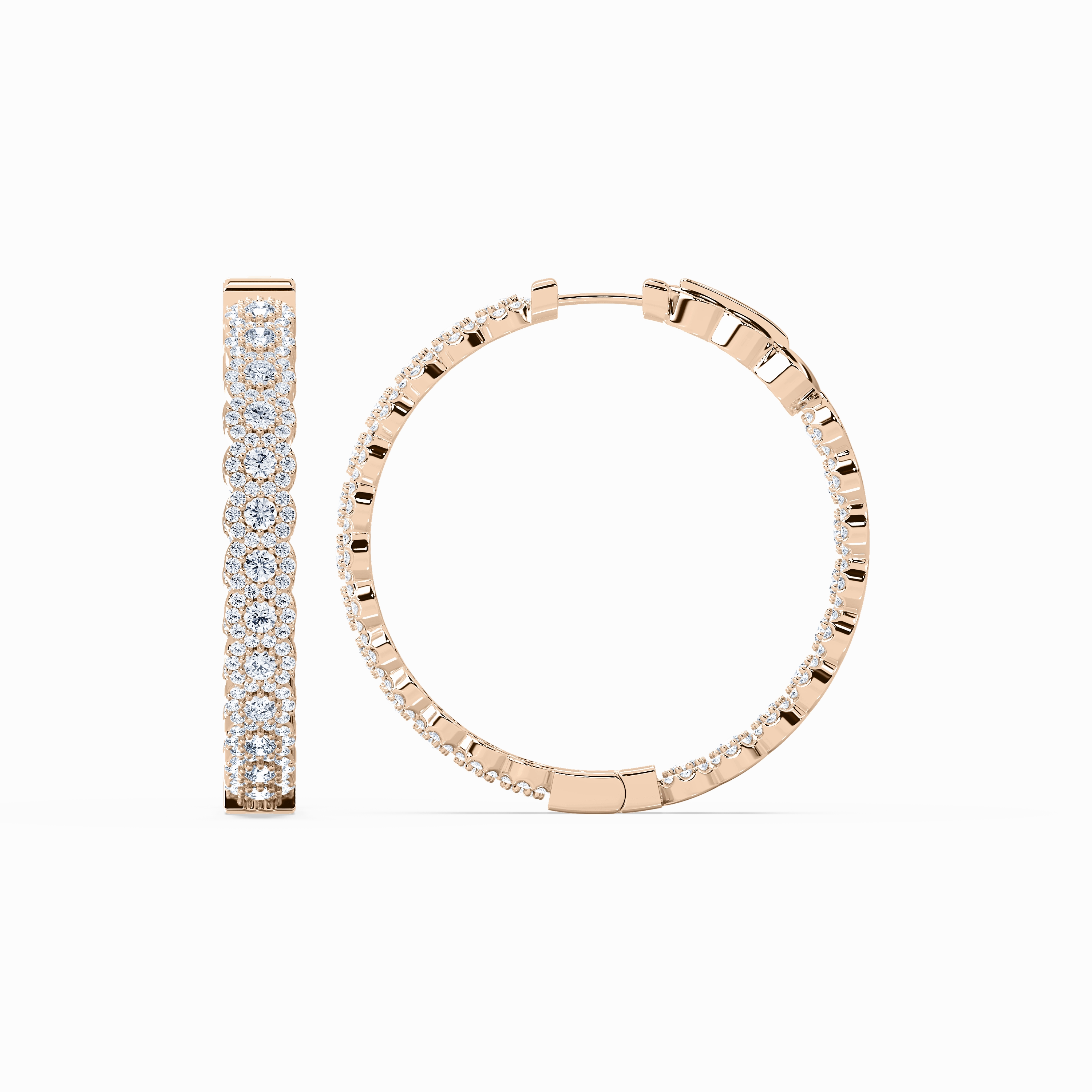 Neutral Jewelry 5 ? ctw Round Lab Grown Diamond Scalloped Edge Hoop Earrings