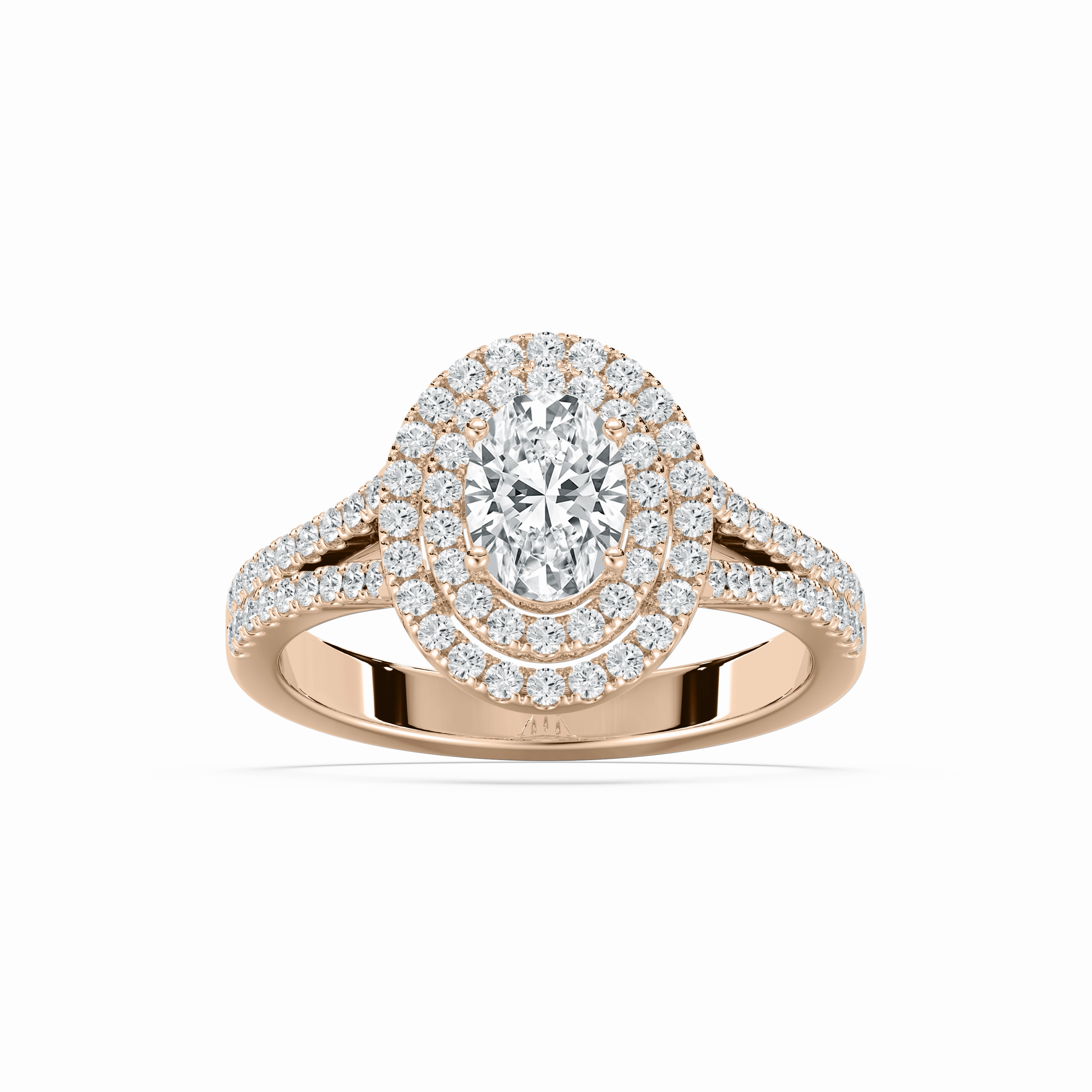 Eternal Embellishment Stella 1 2?? ctw Oval Lab Grown Diamond Split Shank Double Halo Engagement Ring