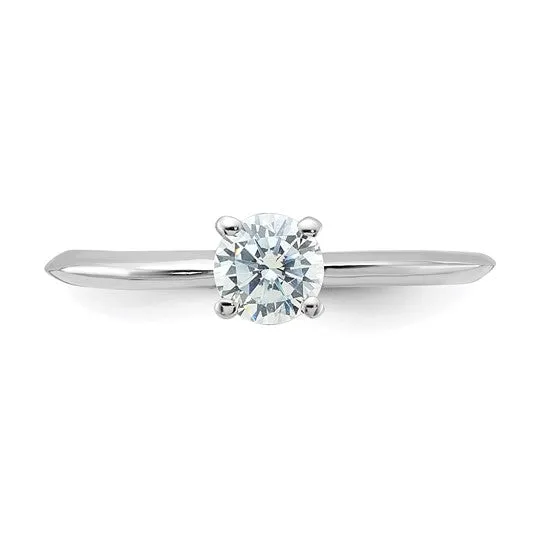 Sterling Silver 5mm Round Solitaire Diamonore CZ Ring