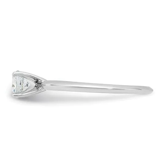 Sterling Silver 5mm Round Solitaire Diamonore CZ Ring