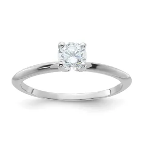 Sterling Silver 5mm Round Solitaire Diamonore CZ Ring
