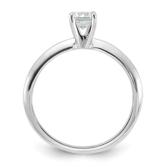Sterling Silver 5mm Round Solitaire Diamonore CZ Ring
