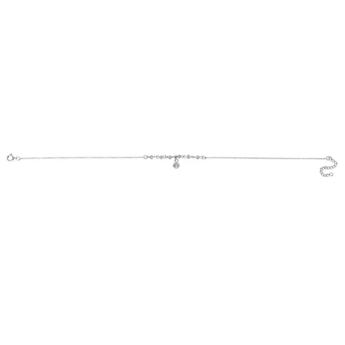 Sterling Silver Crystal Dropper Anklet Chain