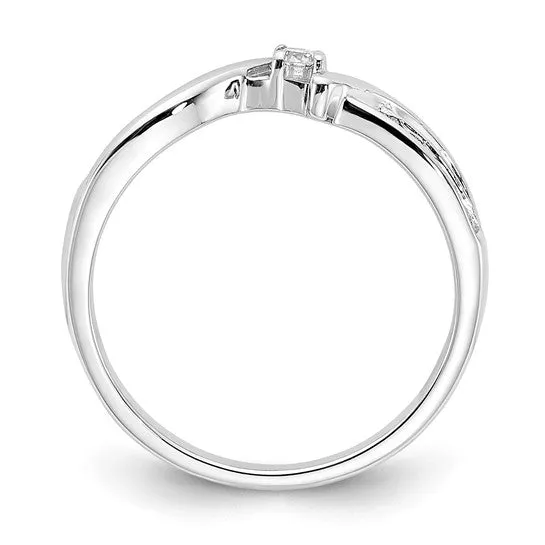 Sterling Silver Fancy Criss Cross Diamond Ring