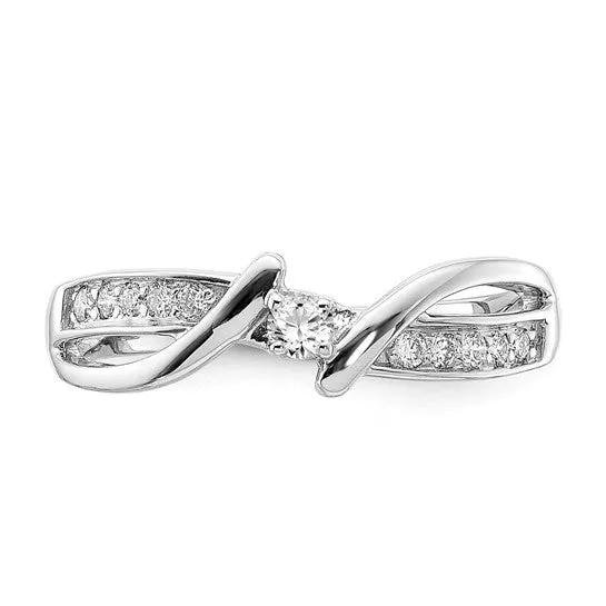 Sterling Silver Fancy Criss Cross Diamond Ring