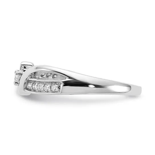 Sterling Silver Fancy Criss Cross Diamond Ring