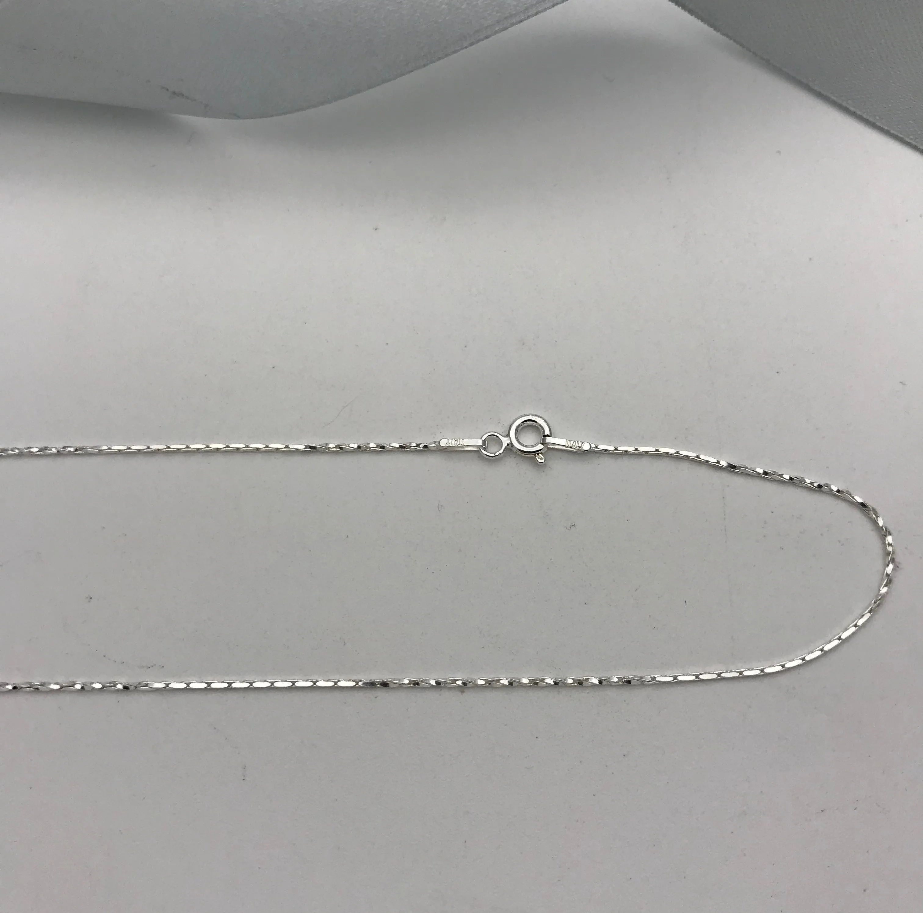 Sterling Silver Flat With Twist Curb Chain Necklace