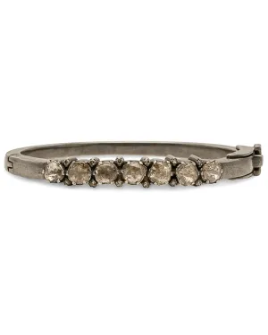 Sterling Silver Front Diamond Bangle Bracelet