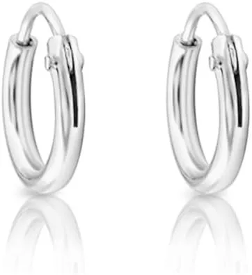 Sterling Silver Hoops Earrings Hypoallergenic - Silver Hoop Earrings Men - Large Hoops for Women - Sleeper Earings - Cartilage - Helix - Nose Ring - Huggie Hoop