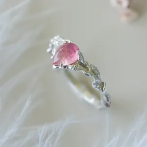 Sterling Silver Pink Tourmaline Ring "Blossom"