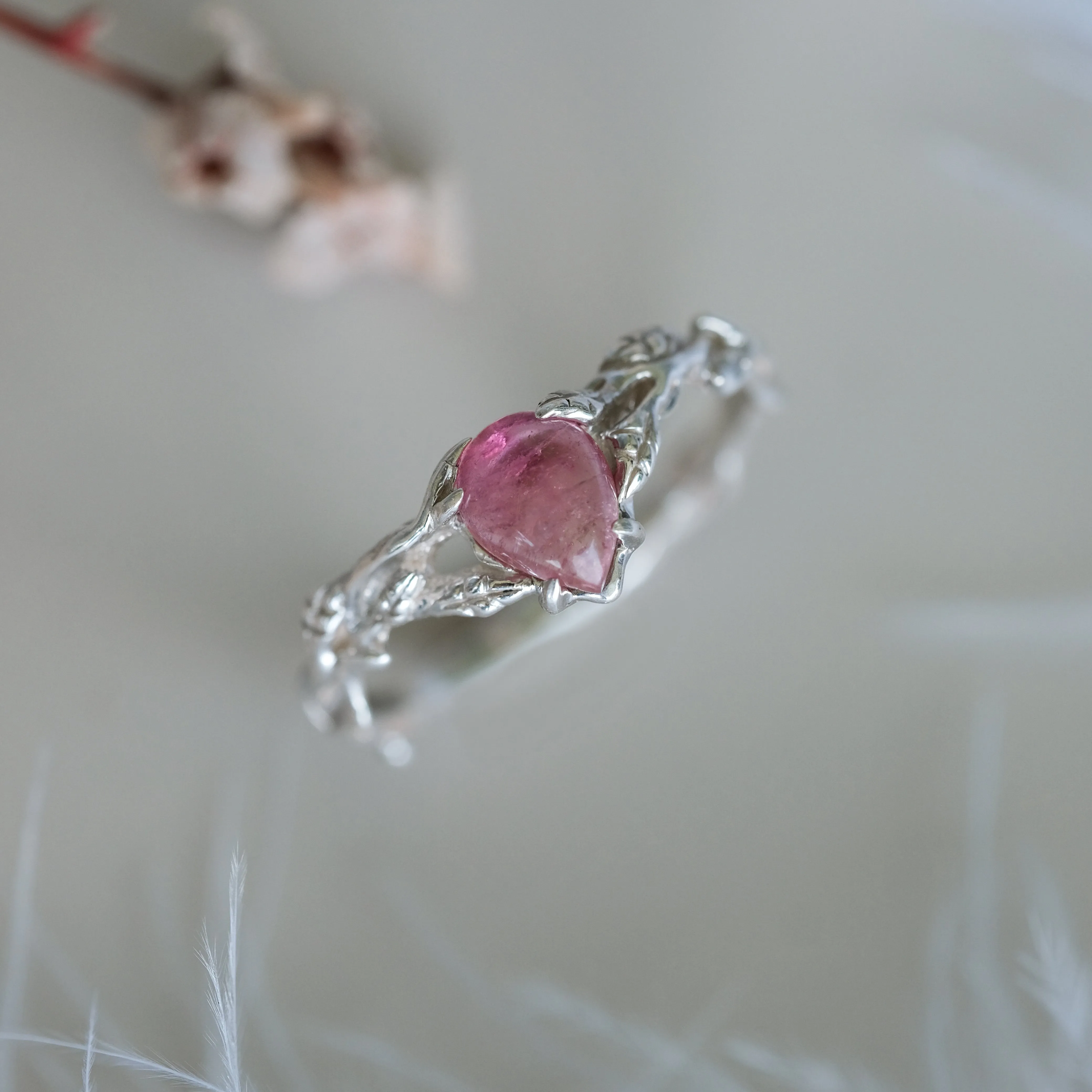 Sterling Silver Pink Tourmaline Ring "Blossom"