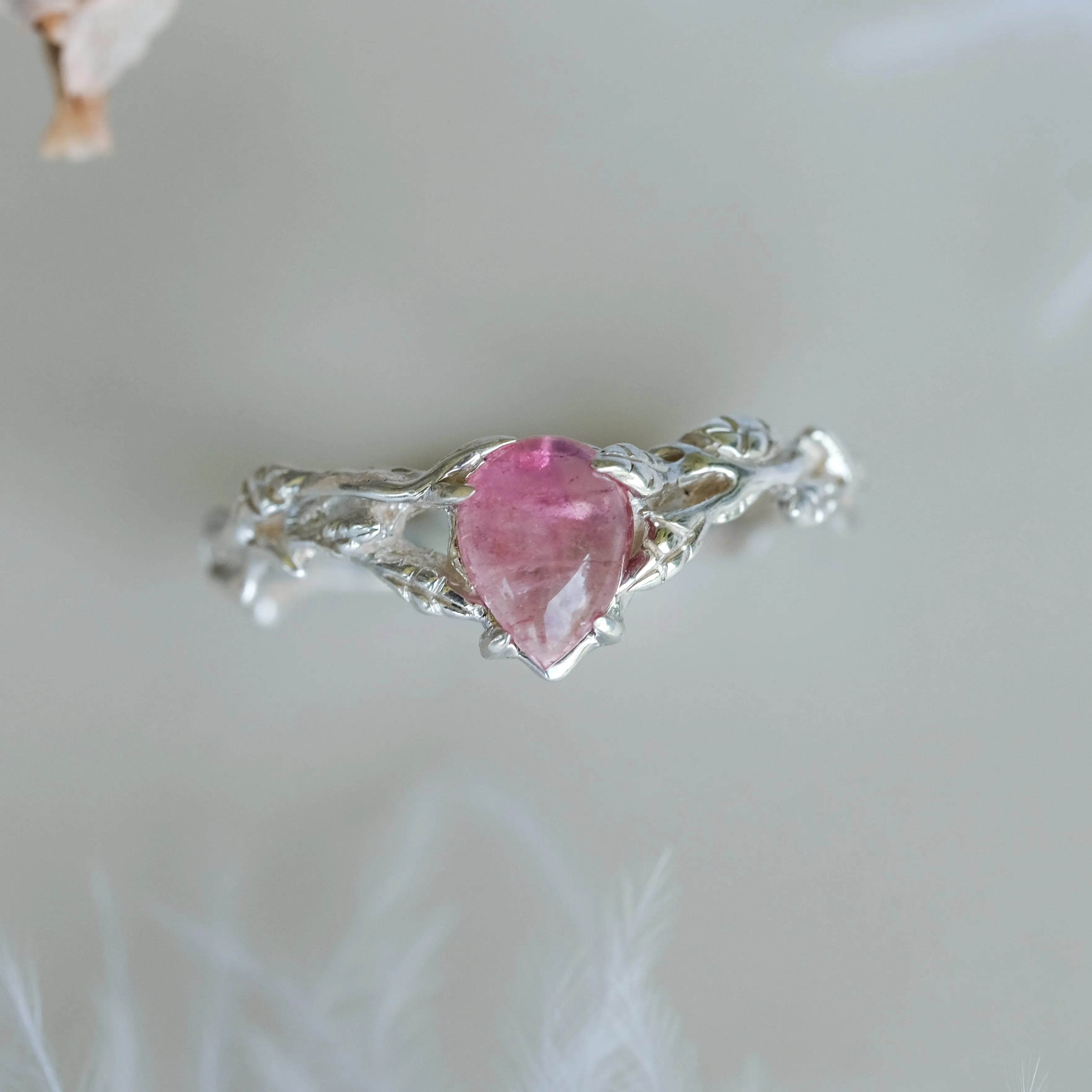 Sterling Silver Pink Tourmaline Ring "Blossom"