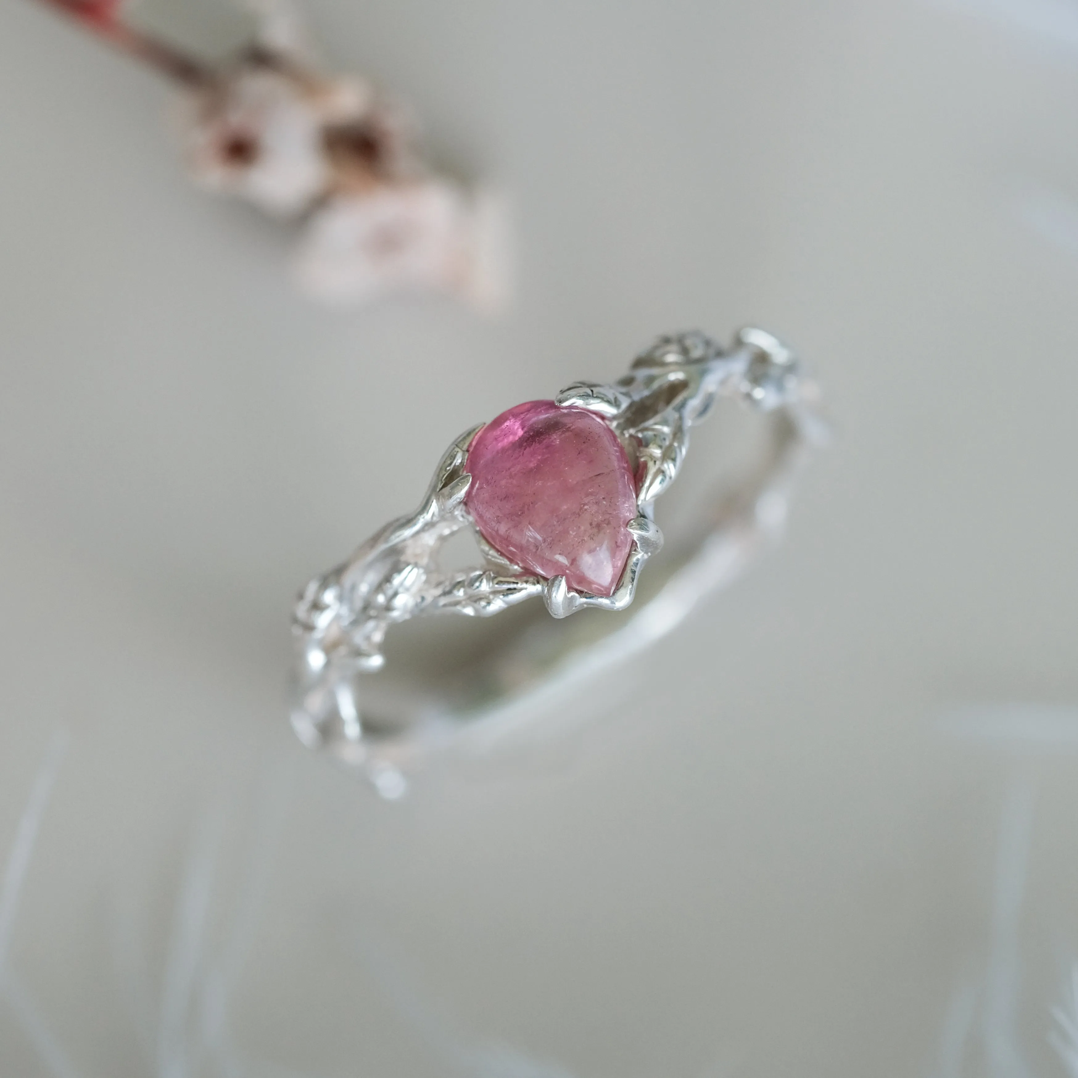 Sterling Silver Pink Tourmaline Ring "Blossom"