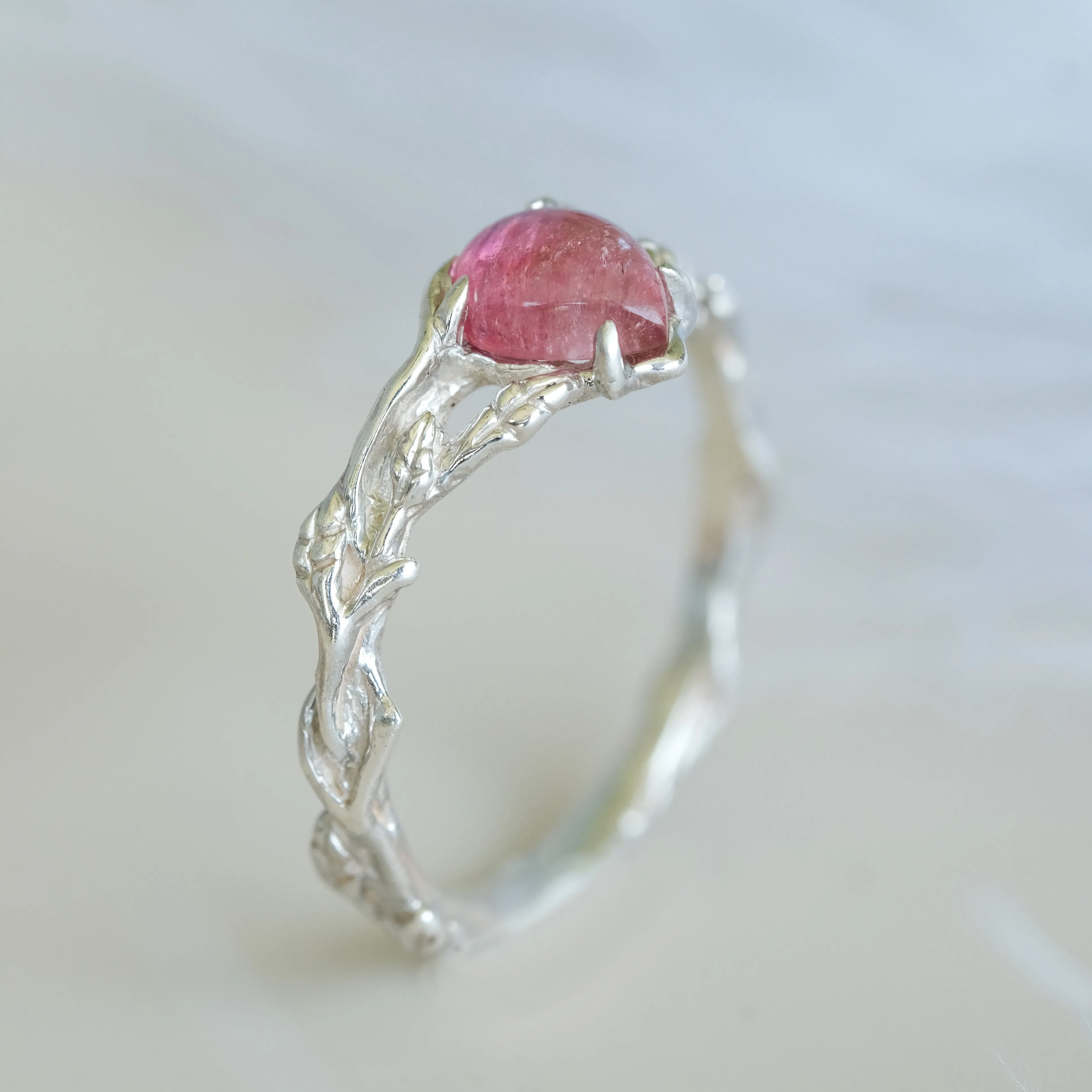 Sterling Silver Pink Tourmaline Ring "Blossom"