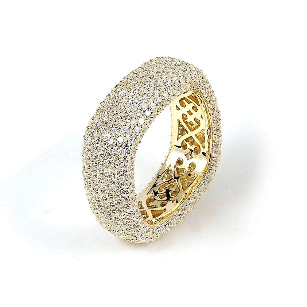 Sterling Silver Rhodium Plated and CZ Square Ring
