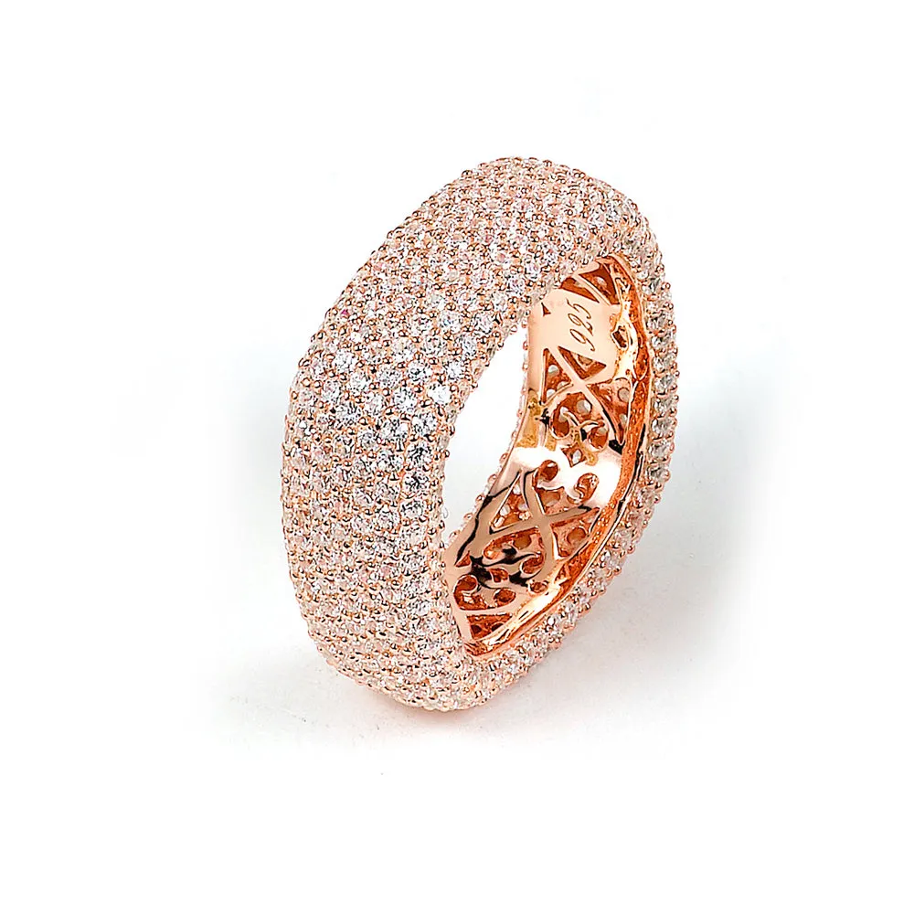 Sterling Silver Rhodium Plated and CZ Square Ring