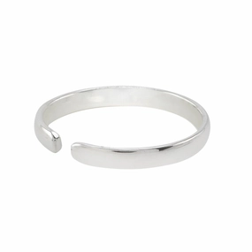 Contemporary accessory Sterling Silver Toe Ring Plain 3mm Band Adjustable