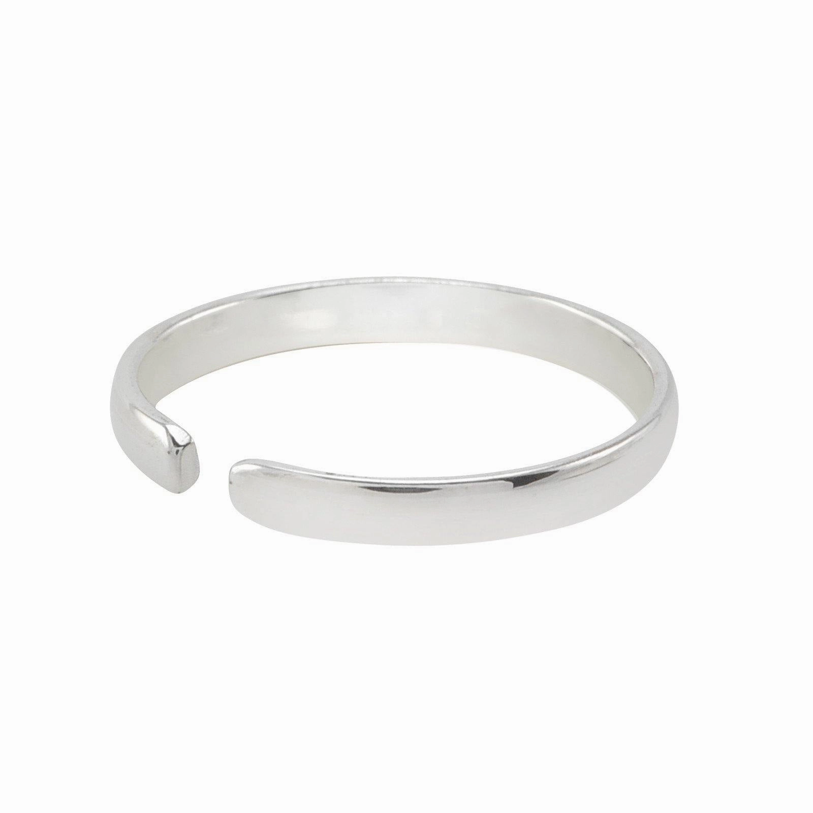 Contemporary accessory Sterling Silver Toe Ring Plain 3mm Band Adjustable