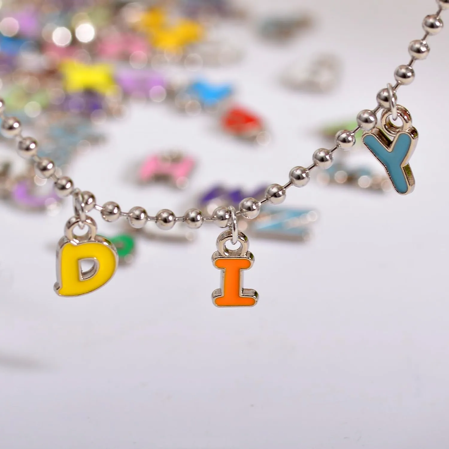 stino 200Pcs A-Z Metal Letter Charms for Jewelry Making, Capital Alphabet Initial Charms