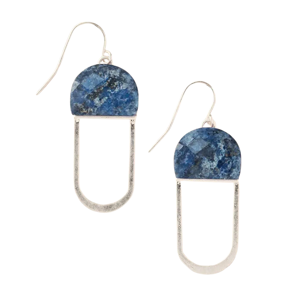 Stone Chandelier Earrings in Lapis