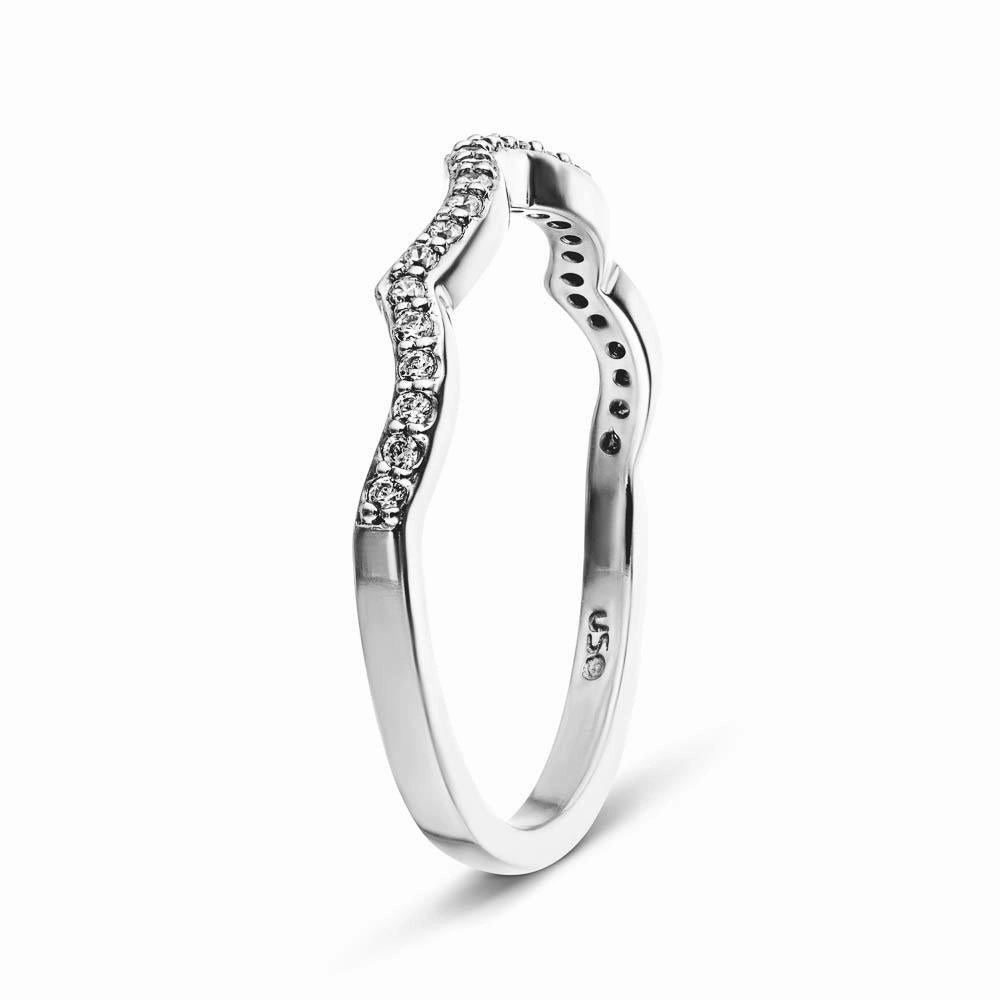 Ayla 1/8 ctw Round Lab Grown Diamond Channel Set Curved Band Delicate appearance