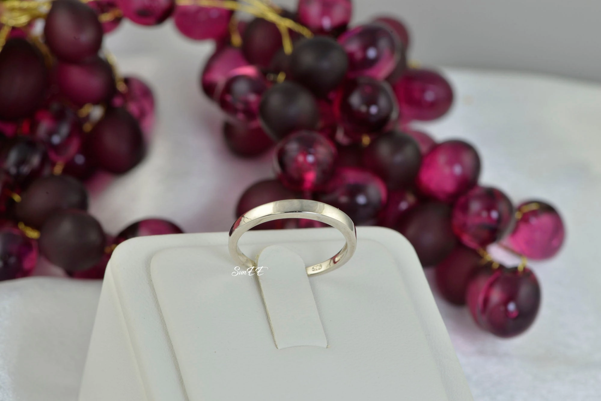 Artisan Product See Through Wedding Engagement Band Stack 925 Sterling Silver Anniversary Ring SKU: 00170