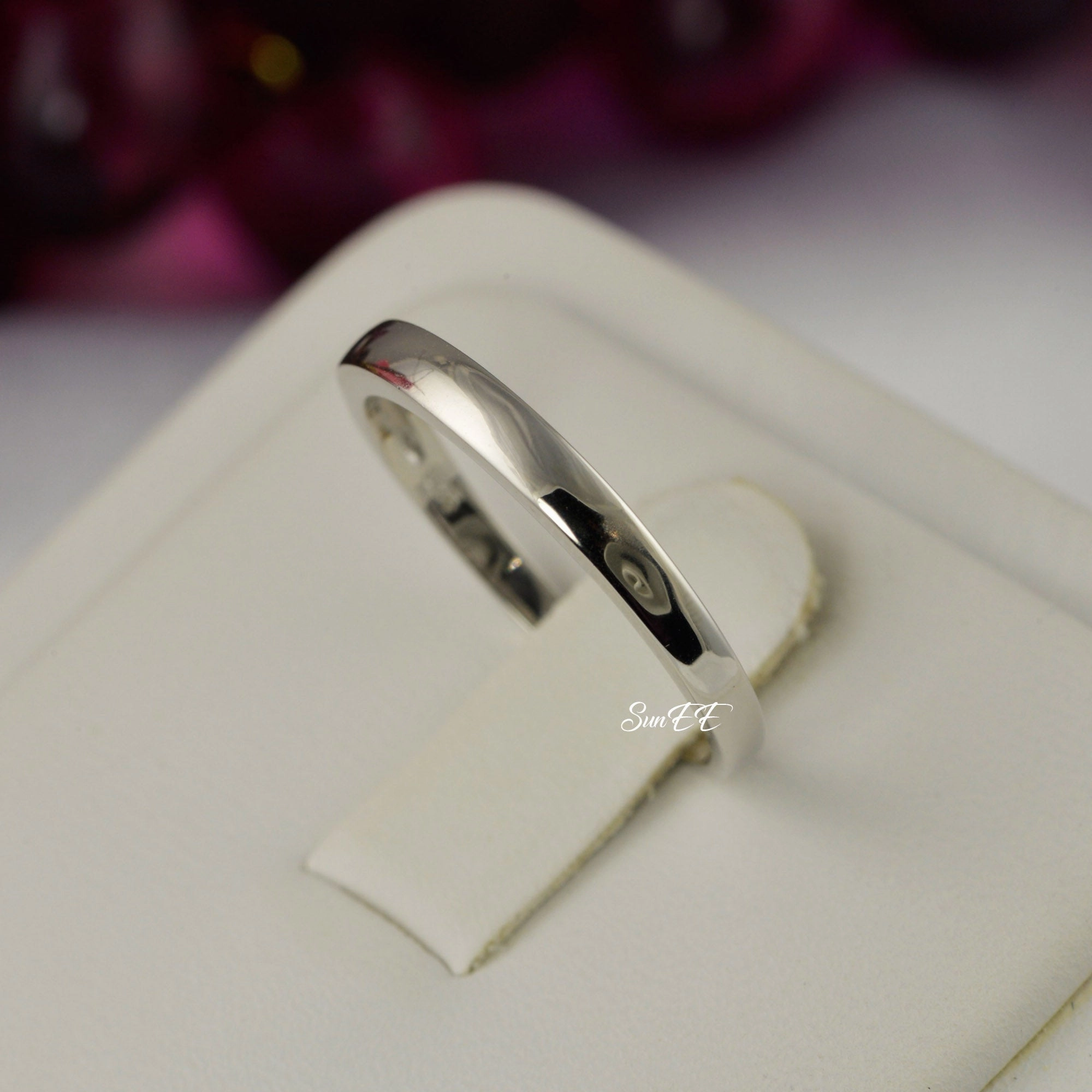 Custom Art Wedding Engagement Band Stack 925 Sterling Silver Anniversary Ring SKU: 00170