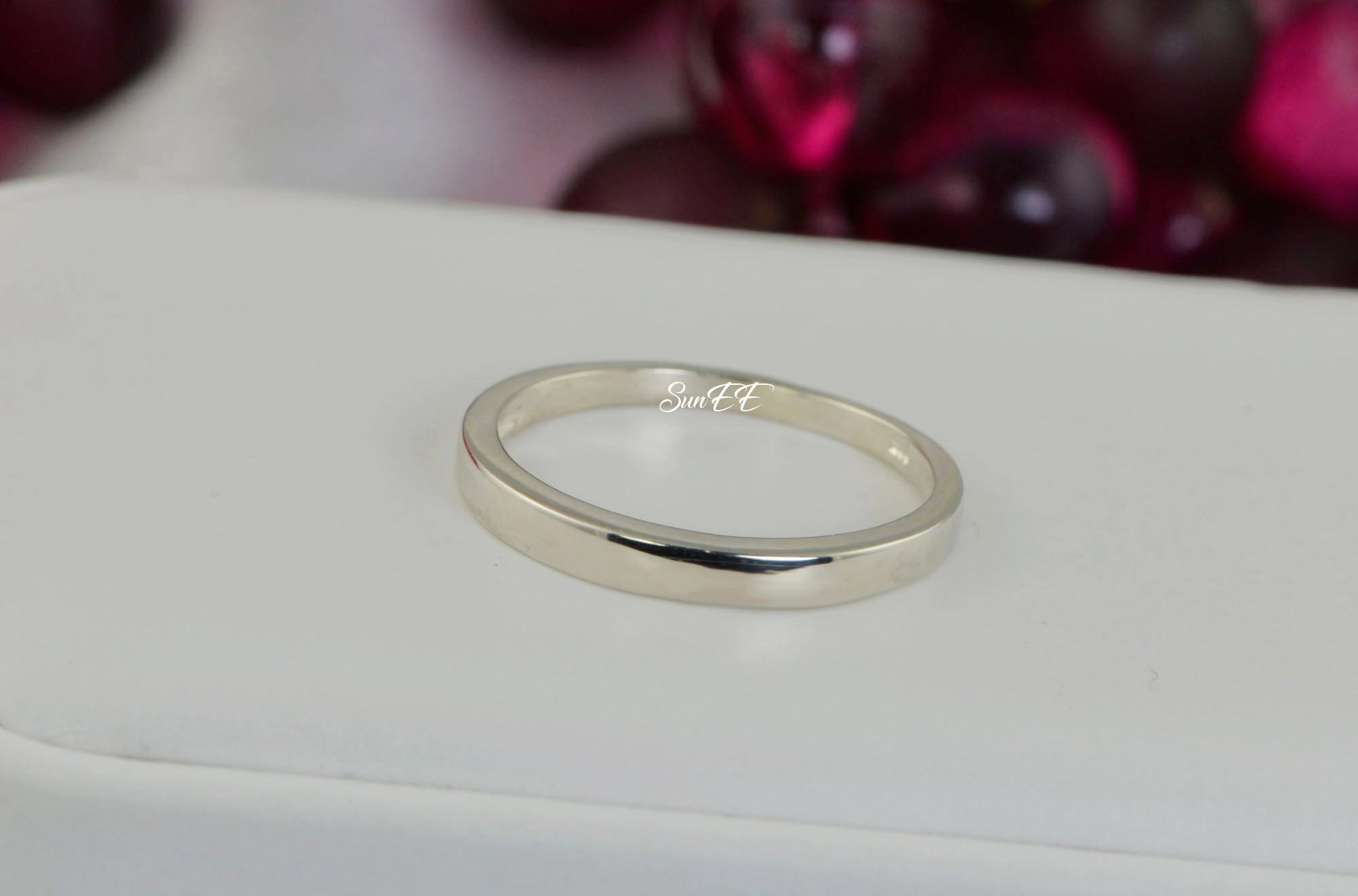 Refined Appearance Sturdy Product Wedding Engagement Band Stack 925 Sterling Silver Anniversary Ring SKU: 00170