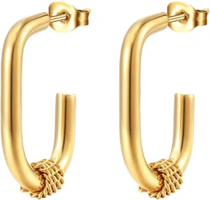 Stud Earring Packs Titanium Steel Earrings Trendy Women's Earrings Minimalist Stainless Steel C Shaped Earrings (C, C), GVtshHIq4