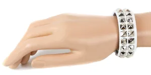 Studded Single Row White Bracelet