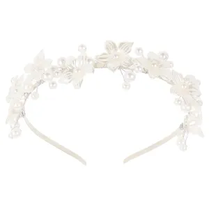 Stunning Pearl Headband Wedding Headpiece Flower Faux Pearl Hair Accessory for Bride