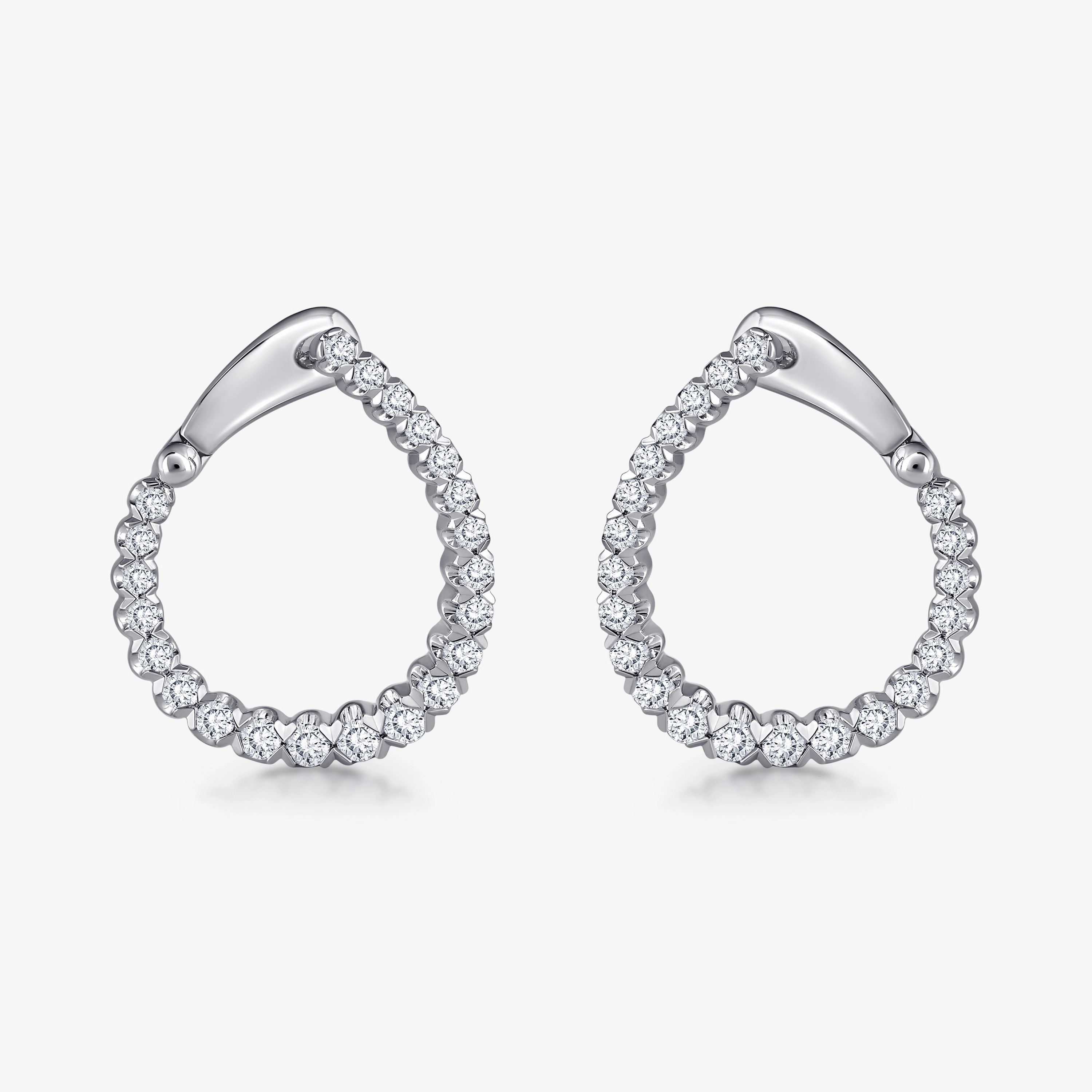 Decorative Vibe Chic Look Round Lab Grown Diamond Hinged Back Huggie Hoop Earrings