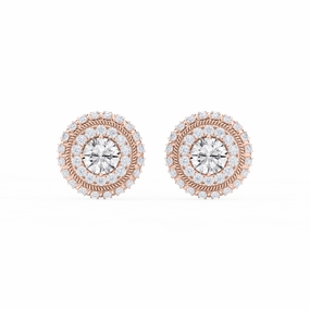 Stunning Creation 3 ? ctw Round Lab Grown Diamond Studs and Rope Halo Jacket Set