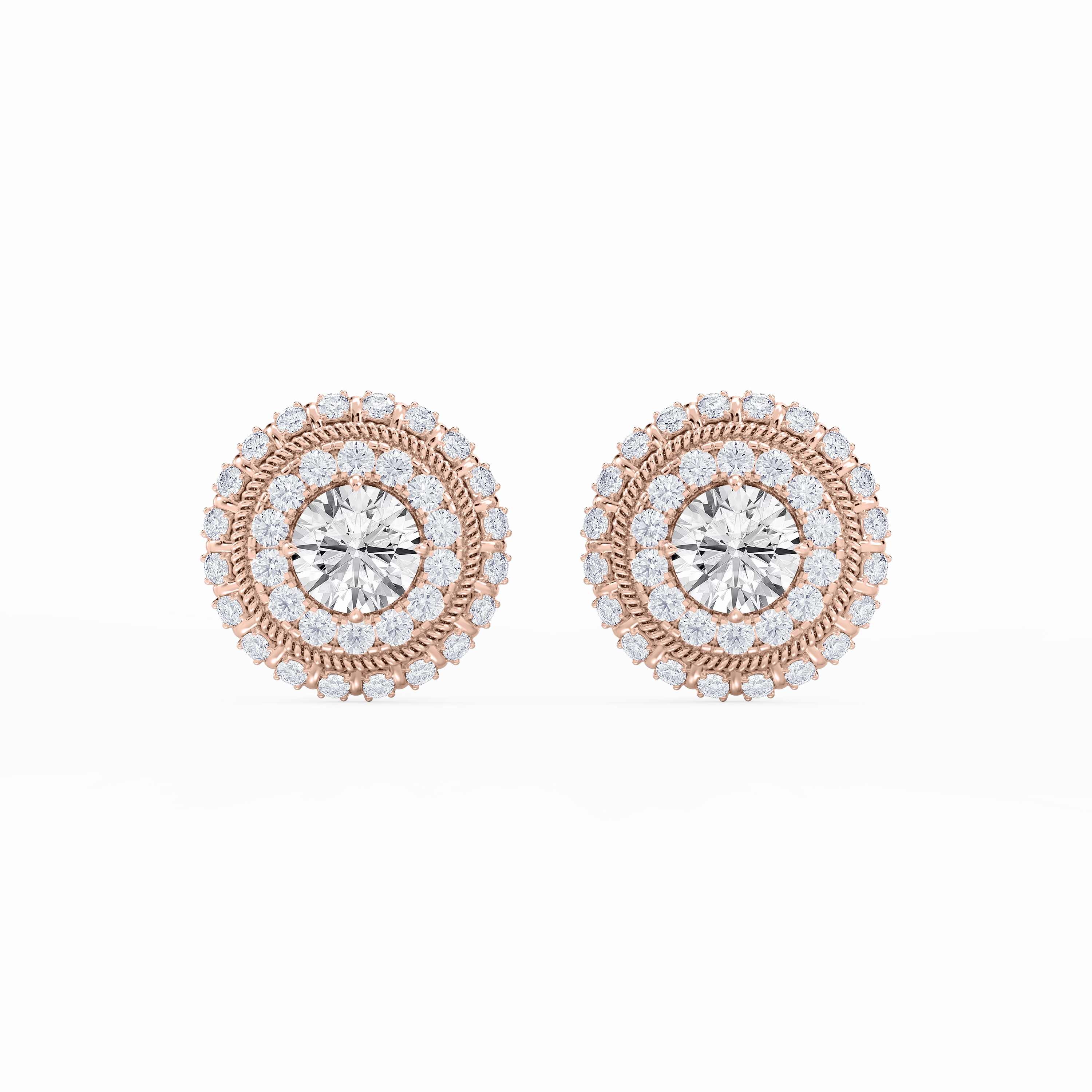 Stunning Creation 3 ? ctw Round Lab Grown Diamond Studs and Rope Halo Jacket Set