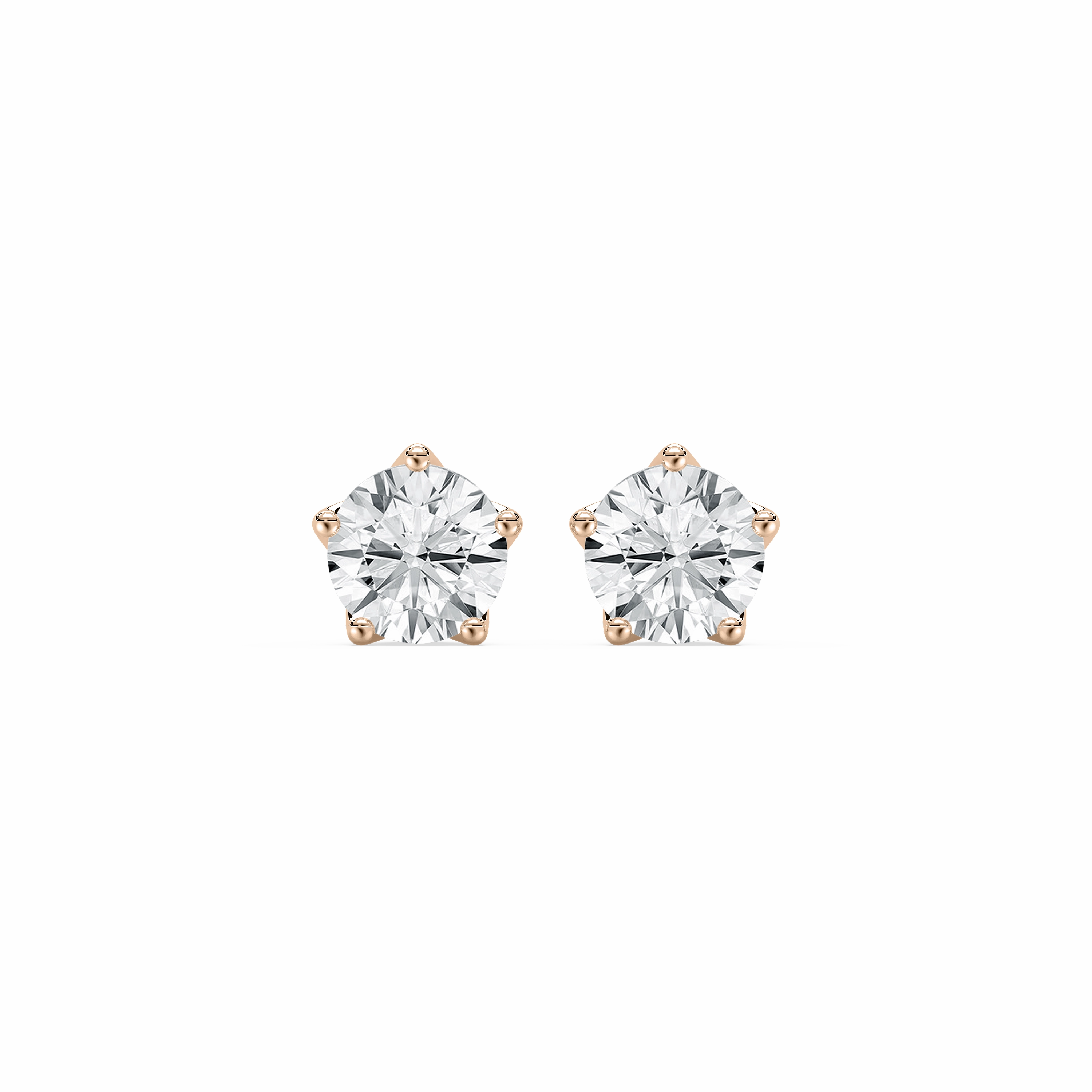 Safe Embellishment Formal Adornment 2 ctw Round Lab Grown Diamond 5-Prong Stud Earrings