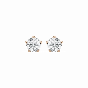 Radiant Vibe Vintage Creation 2 ctw Round Lab Grown Diamond 5-Prong Stud Earrings