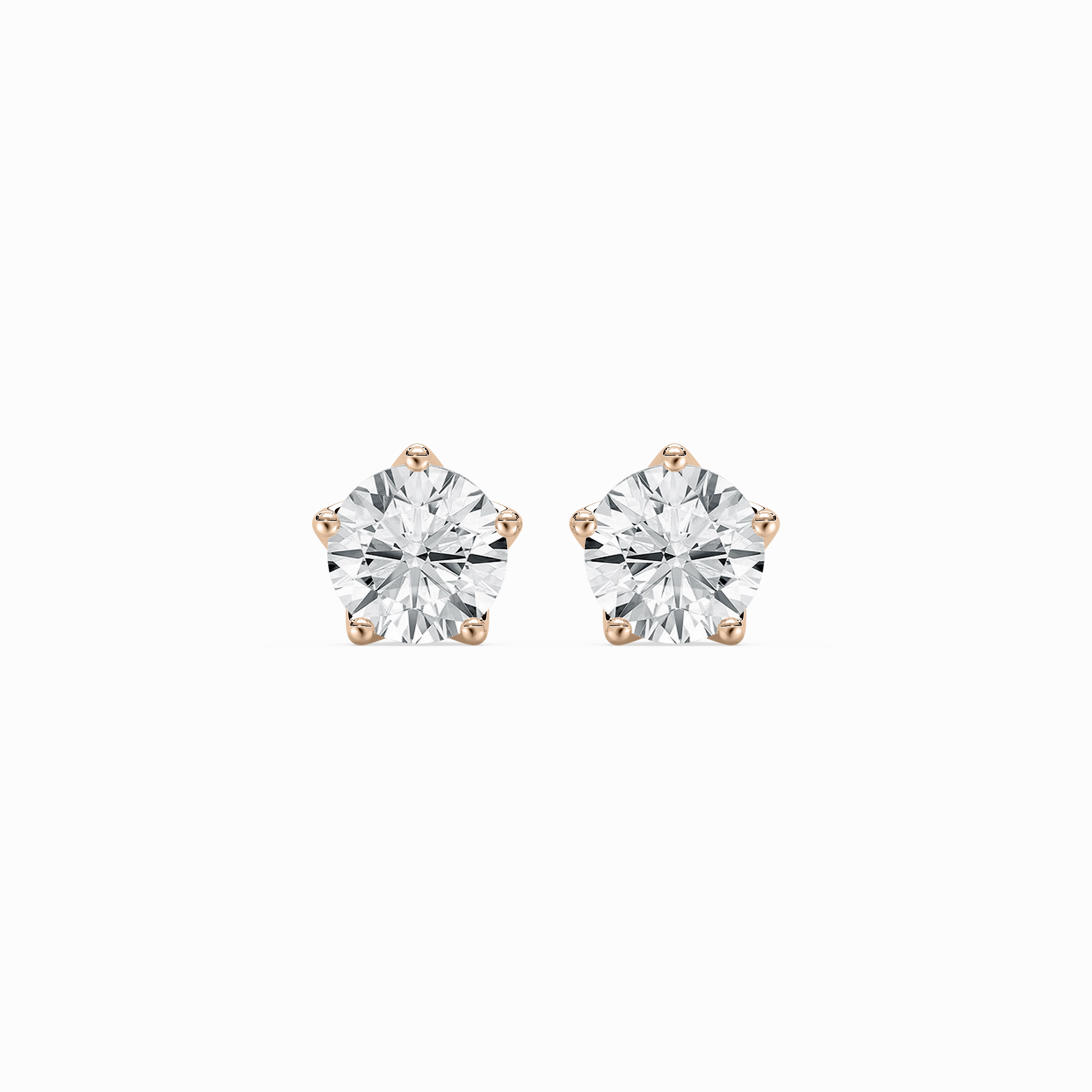 Radiant Vibe Vintage Creation 2 ctw Round Lab Grown Diamond 5-Prong Stud Earrings