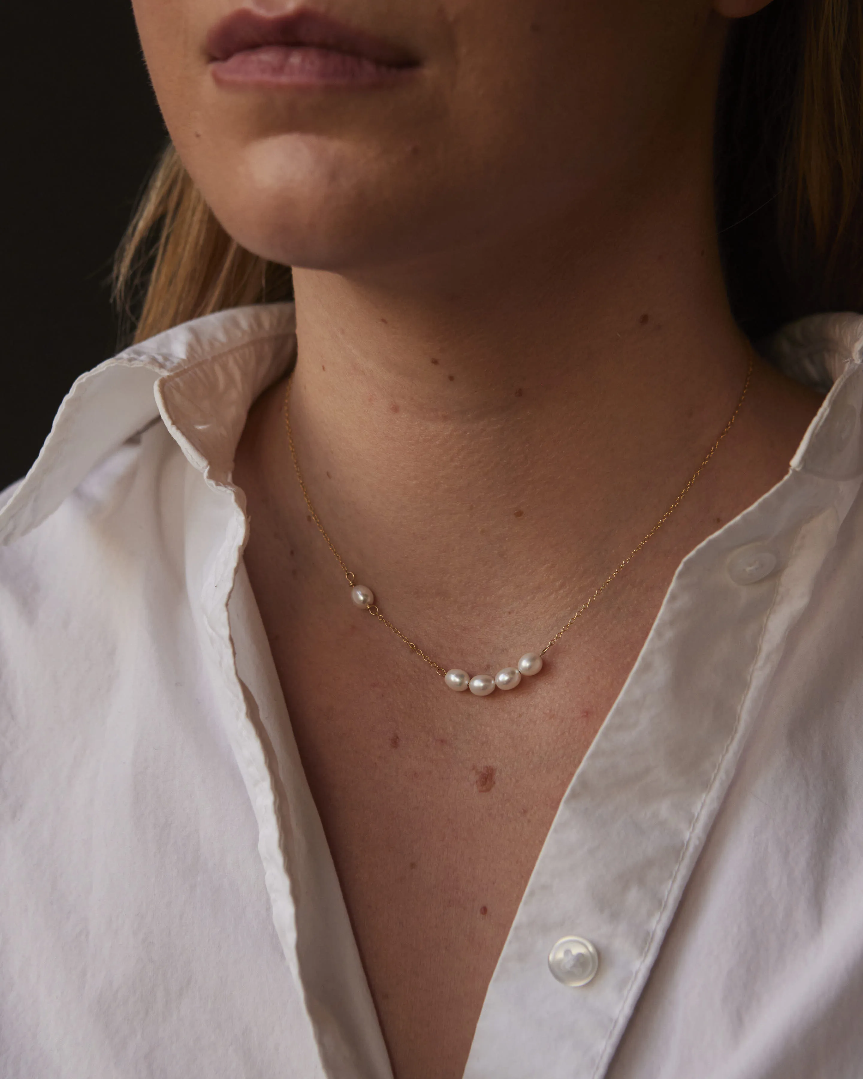 SUAI Mir Pearl Necklace, Gold
